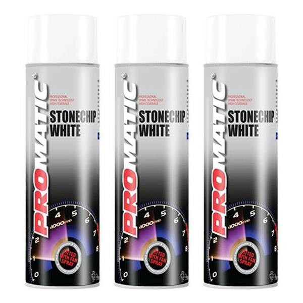Promatic 3X Promatic Stonechip White Spray Paint 500ml
