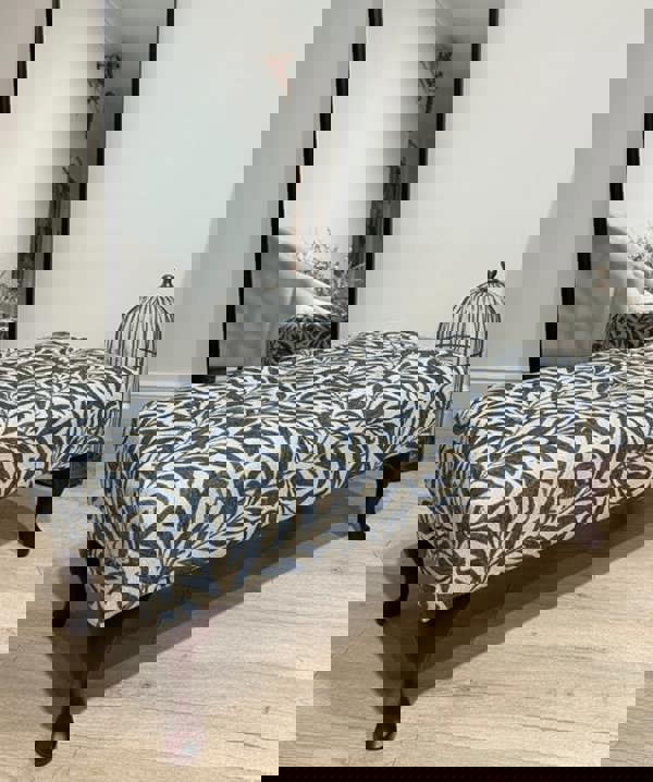 Stylish blue ottoman coffee table pouffe for modern home décor - ISTOOLS