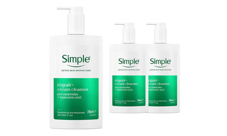 Simple Repair+ Facial Cleanser Soothing Hydrating Gentle Face Wash, 240ml