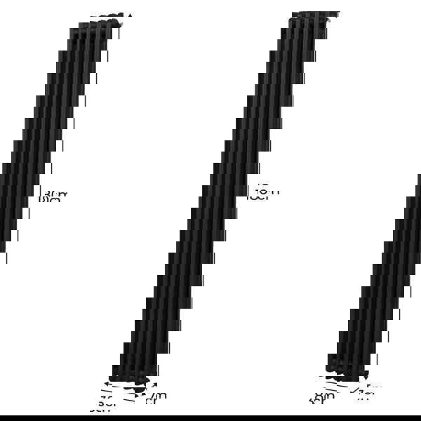 Monstershop Traditional 2 Column Radiator - 1800 x 382mm - Black