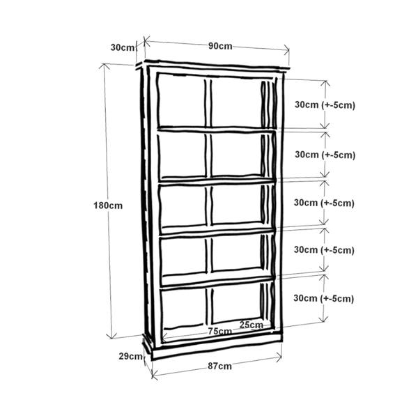 Cabinet Bits Bookcase with plinth 180x90x30cm
