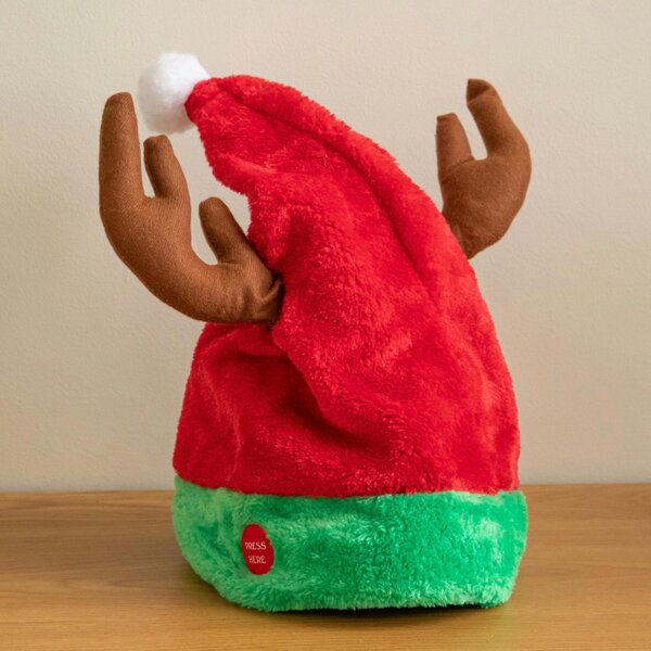 Samuel Alexander 50cm Battery Powered Dancing Santa Hat with Antlers & Festive Music