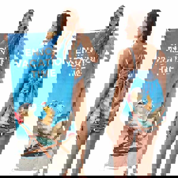 Leaper 2-in-1 Foldable Printed Bath Towel Backpack