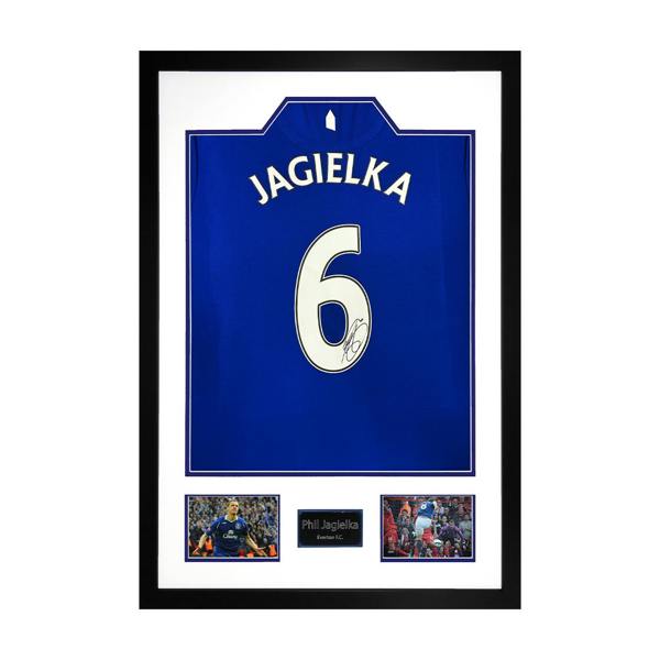 Phil Jagielka Signed Everton Shirt Premium Frame