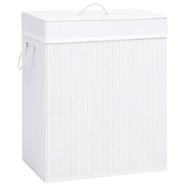Berkfield Bamboo Laundry Basket White 100 L