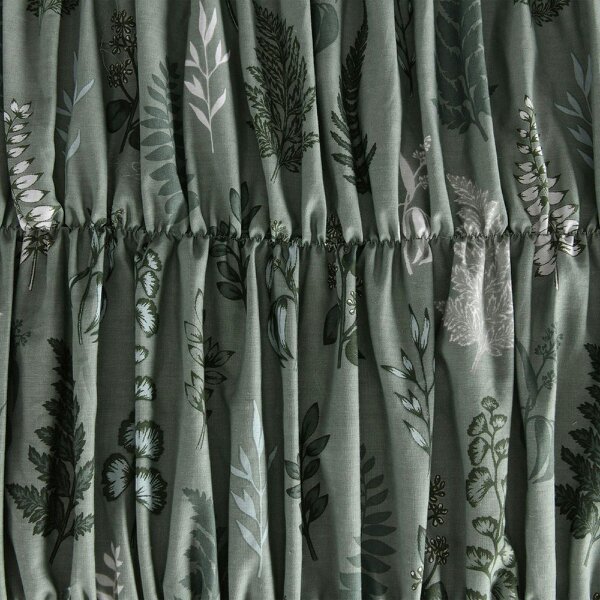 Smart Living Reversible Polycotton Fern Rouched Duvet Cover and Pillowcase Set
