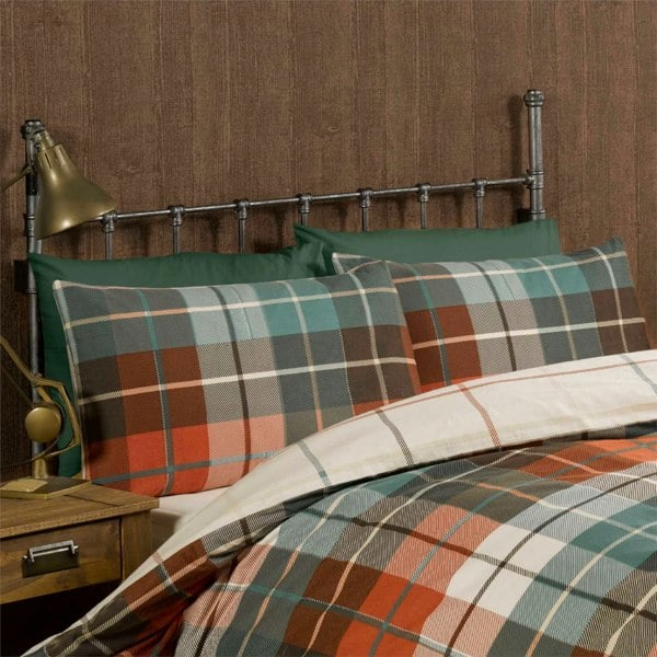 HomeSpace Direct Flannelette Brushed Cotton Tartan Duvet Cover Set