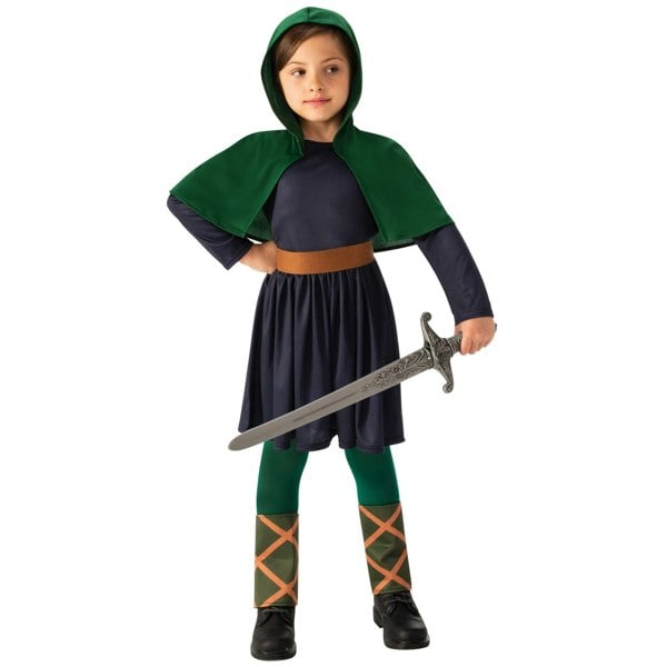 Bristol Novelty Girls Saxon Girl Costume - Green/Black