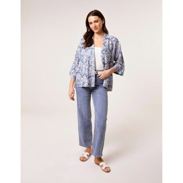 Blue Vanilla 3/4 Sleeve Kimono