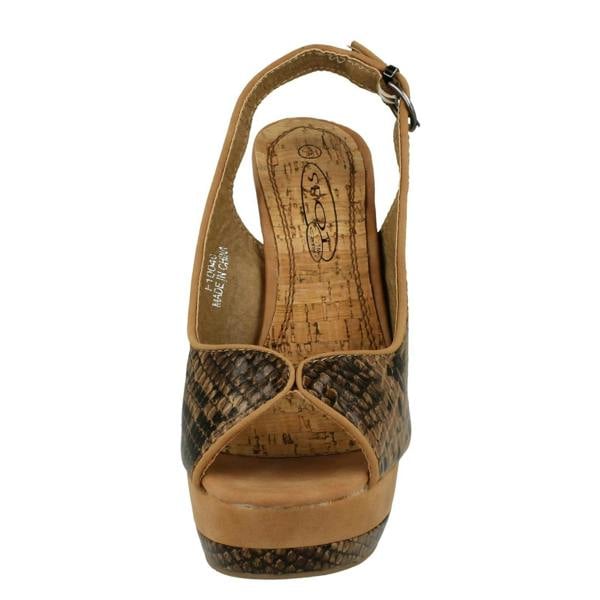 Spot On Ladies Spot On Snake Print Slingback Heels