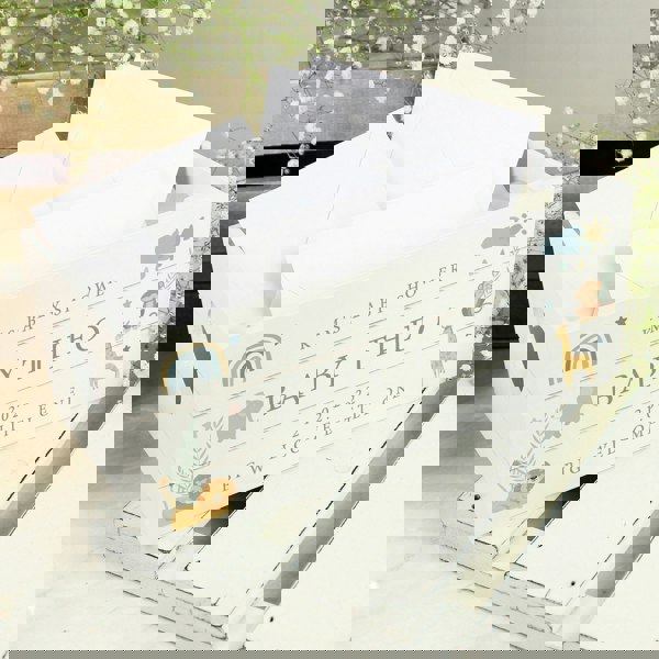 Personalised Memento Company Personalised Safari Animals White Wooden Crate