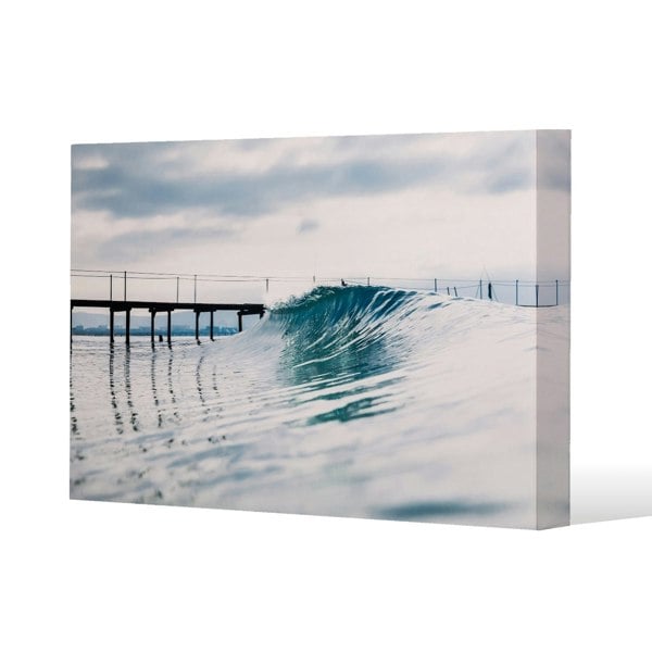 Benjamin Tate Design Ocean ideal wave in ocean. Breaking blue waves Slim Style Canvas Print  90x120cm , 15mm Slim Real wood.