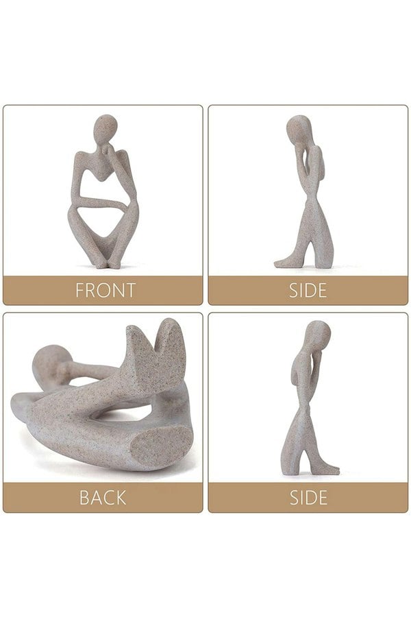 Living and Home Art Abstract Meditator Statue Tabletop Woman Figurine