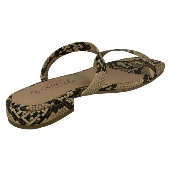 Spot On Ladies Spot On Snake Print Sandals F00254