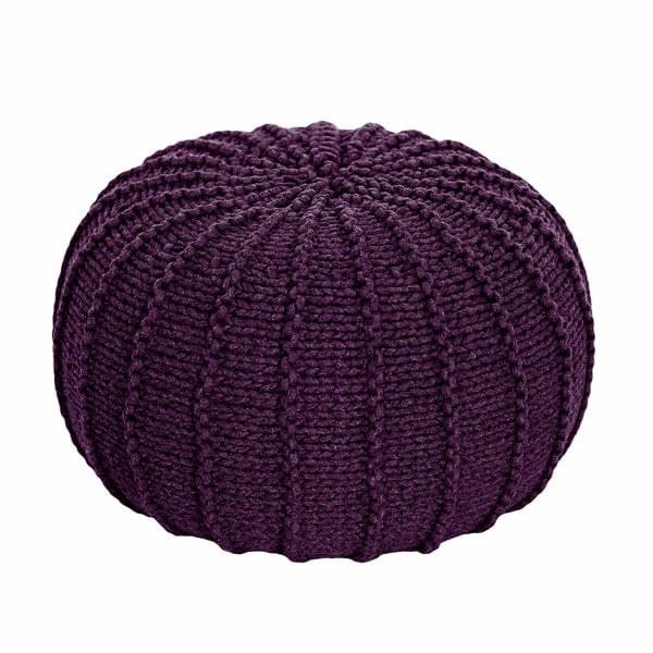 Zuri House Knitted pouffe, Small | AUBERGINE