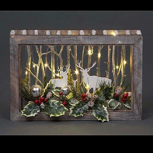Wooden LED Reindeer Scene Table Top Christmas Decoration – Size Options Available image 2