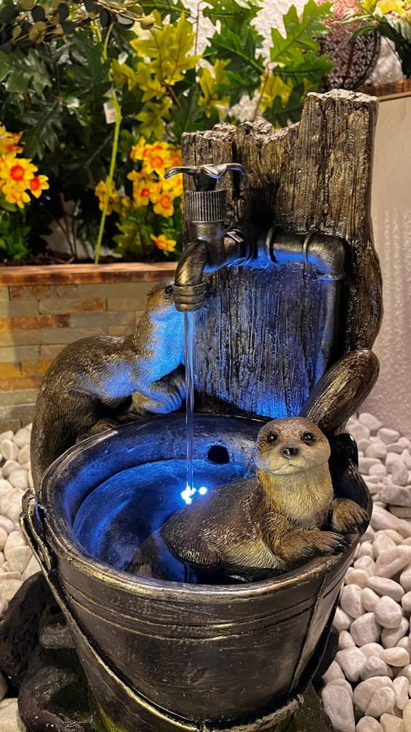 Tranquillity Water Features Otters at Tap Animal Animal Fountain Water Feature