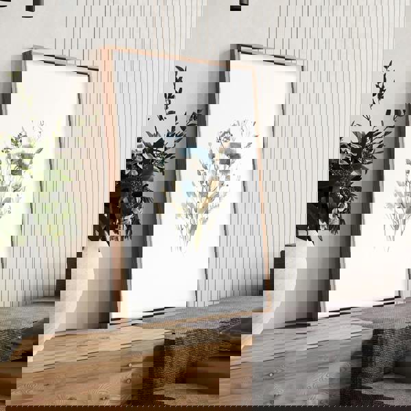 Blue Color Wall Art | Set of 3 Botanical Wall art Prints