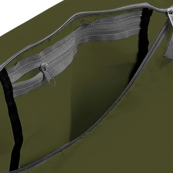 BagBase Packaway Barrel Bag / Duffle Water Resistant Travel Bag (32 Litres) - Olive Green / Black