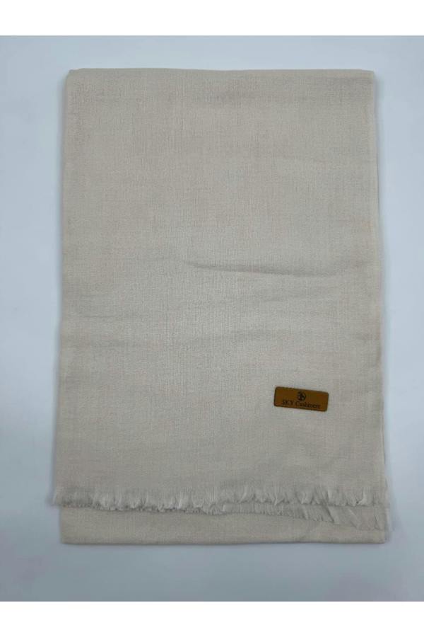 Dyzi Reversible Double-Faced Cream Cashmere-Feel Scarf