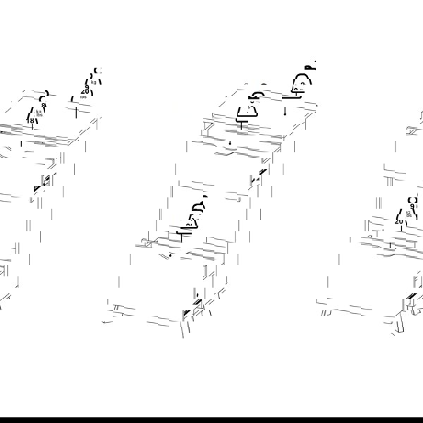 Furniture To Go Ikast Chest 3 Drawers in Jackson Hickory and White