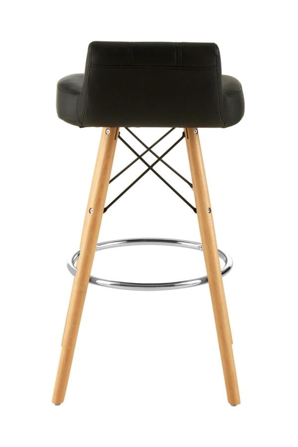 Interiors by Premier Stockholm Black Leather Effect Bar Stool