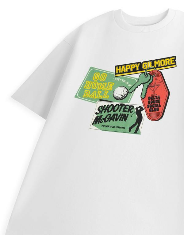 Happy Gilmore Mens White Delta House Social Club Short Sleeved T-Shirt