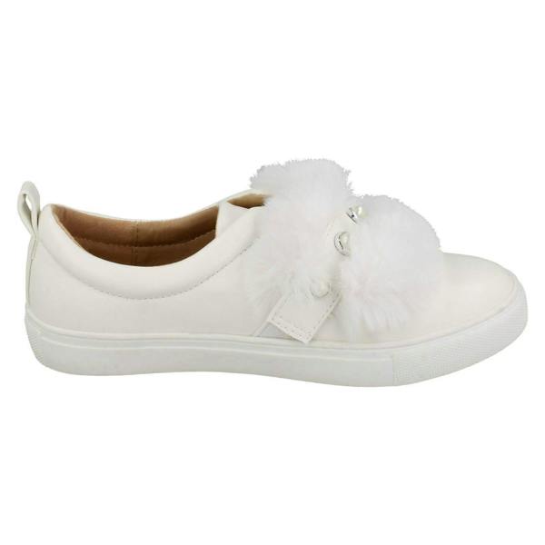 Spot On Girls Spot On Faux Pearl Strap Fur Trim Shoes