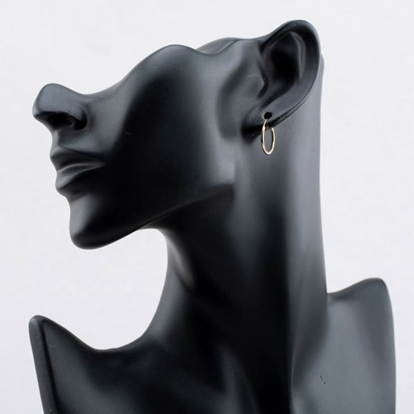 T. H. Baker 9ct Yellow Gold 15mm Diamond Cut Sleeper Hoop Earrings 1.53.9869