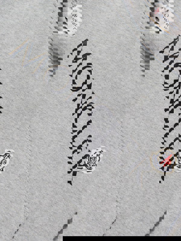 Moncler Enfant Boys Logo Hoodie in Grey