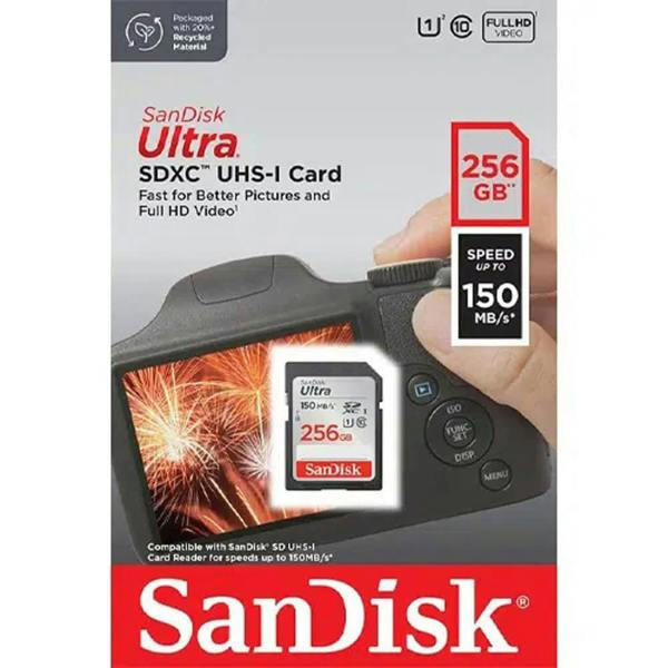 SanDisk Ultra SDXC Memory Card 150MB s UHSI Class 10 256GB