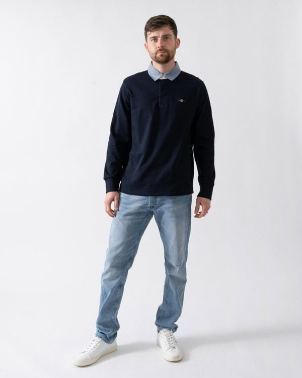GANT Mens Regular Fit Chambray Heavy Rugger - 433 Evening Blue