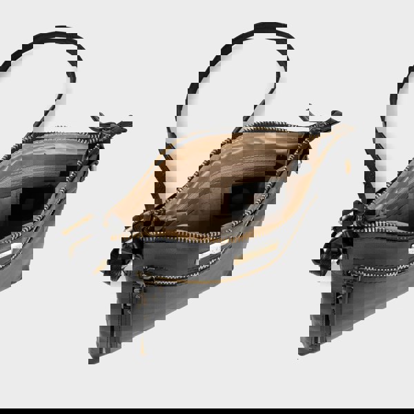 Assots London 'RUE' Black Polished VT Real Leather Crossbody Bag