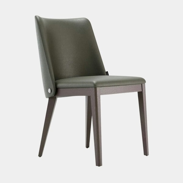 Domkapa Natural Leather Curved Back Luxury Dining Chair