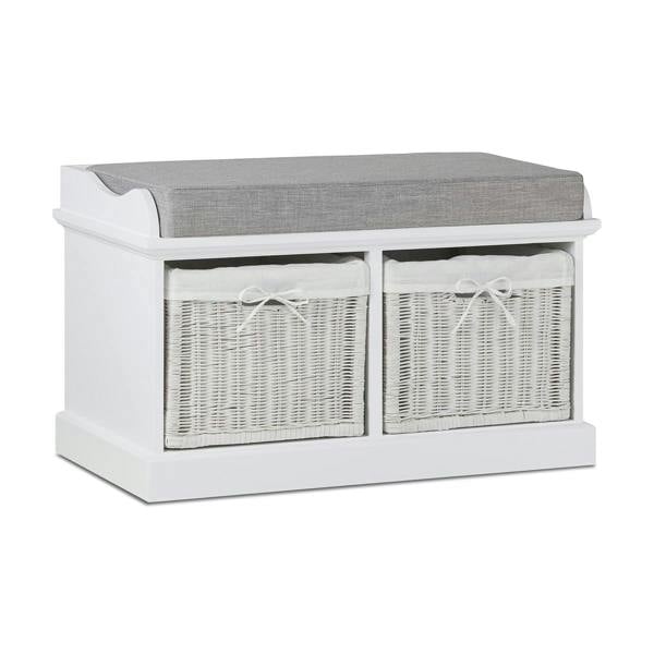 Statement Furniture Tetbury Small Hallway Set with Storage Baskets and Cushion Seat