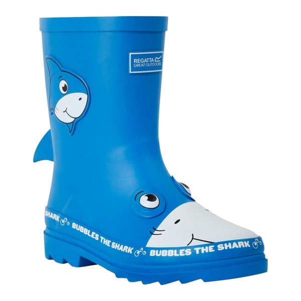 Regatta Childrens/Kids Mudplay II Bubbles The Shark Wellington Boots - Blue