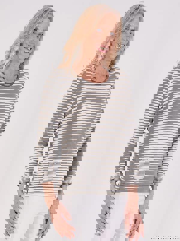 TIGI Stripe And Patch Pocket Top