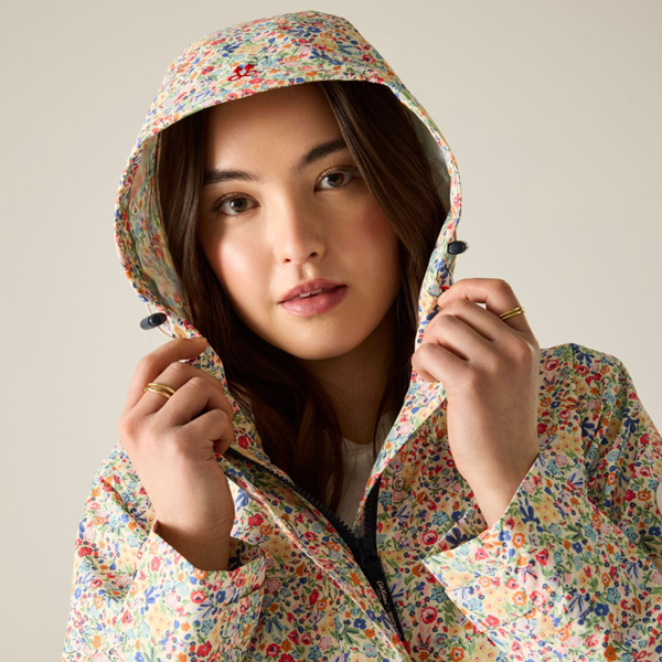 Regatta Womens/Ladies Cath Kidston Ditsy Floral Long Length Waterproof Jacket - Cream Harmony