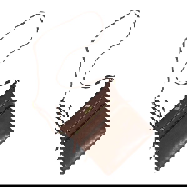 Assots London 'AGATHA' Brown Vintage Polished VT Real Leather Crossbody Bag