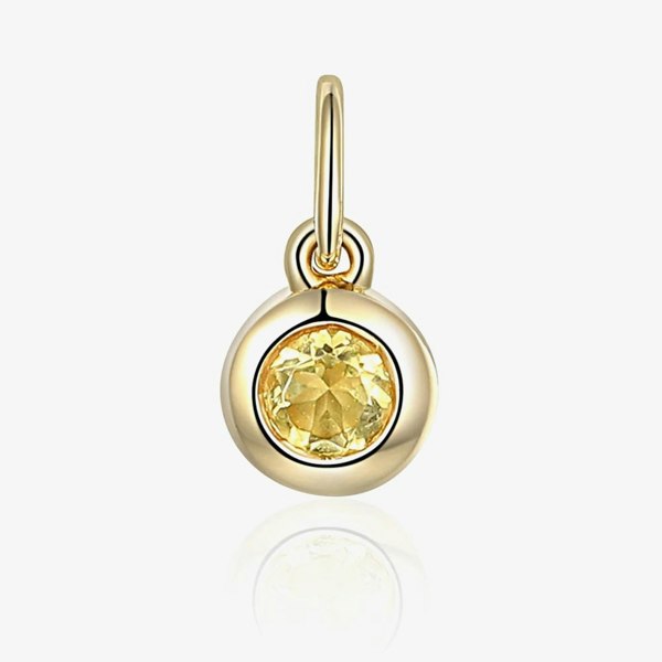 T. H. Baker 9ct Yellow Gold 0.15ct Citrine Birthstone Bubble Charm NTCH409CIT-9YG