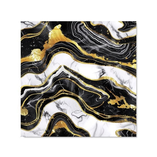 Warren Reed - Designer Black And Gold Marble Effect Kitchen Splashback