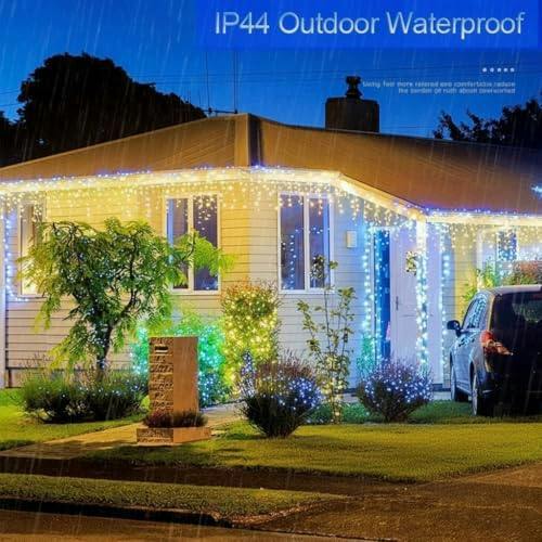 Warm White LED Icicle Christmas Lights Range with 8 Modes, Timer and Memory Function image 4