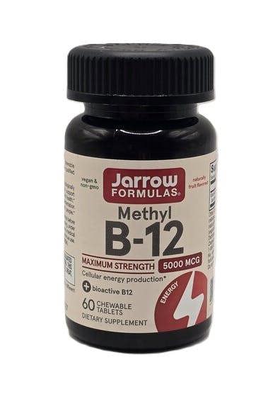 Jarrow Formulas Methyl B-12, 5000mcg (Fruit) - 60 vegan chewable tabs