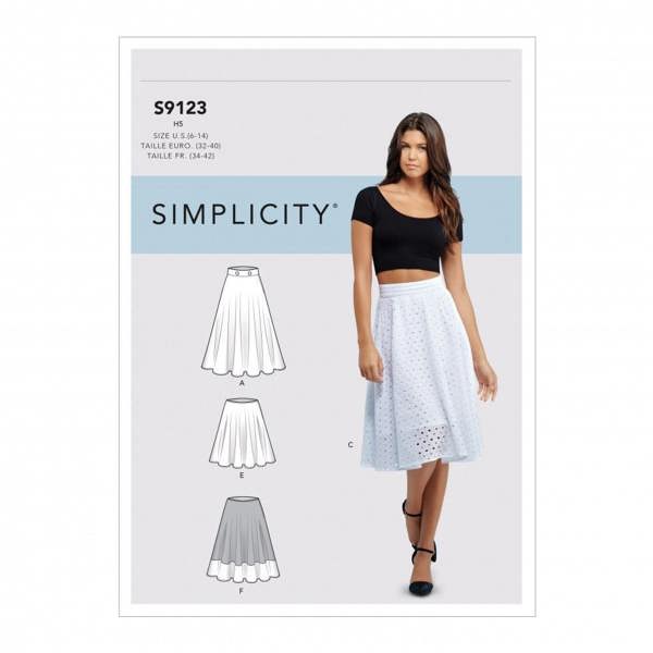 Simplicity Sewing Pattern 9123, Skirts for Women, H5 (6-8-10-12-14) - Intermediate