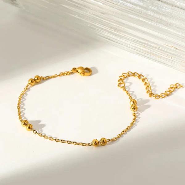 Elk & Bloom 14K Gold Double Beaded Satellite Chain Bracelet