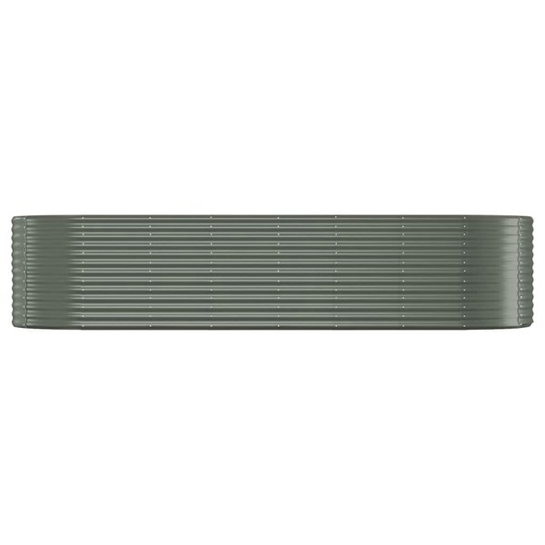Berkfield Garden Raised Bed Powder-coated Steel 322x100x68 cm Grey