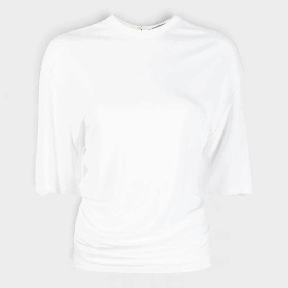 Christopher Esber Dry Jersey Side Cowl Waist T-Shirt White