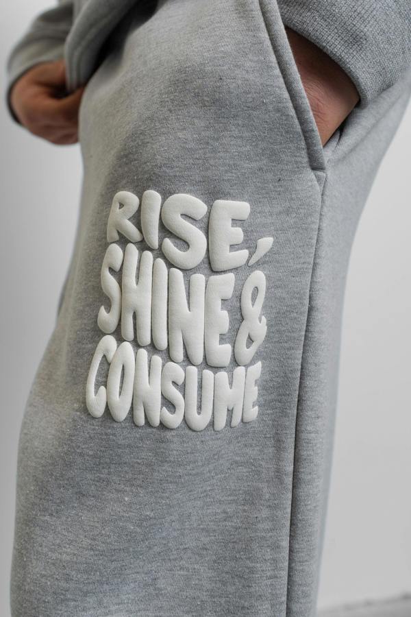 Fresh Couture Fresh Flavours Rise Shine Consume Jogger - Light Grey Marl
