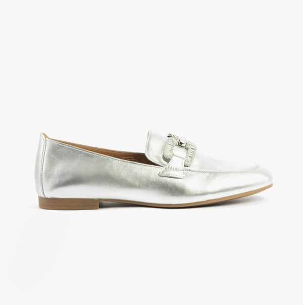 Gabor JACKIE Womens Loafers Silver
