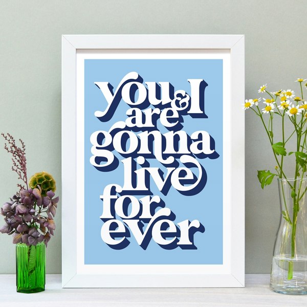 Hands & Hearts Live forever positivity art print